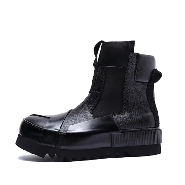 Designer Punk Boots Men Luxury Cowhide Genuine Leather Fashion High Top Sneakers High Quality Platform Shoes Size 45